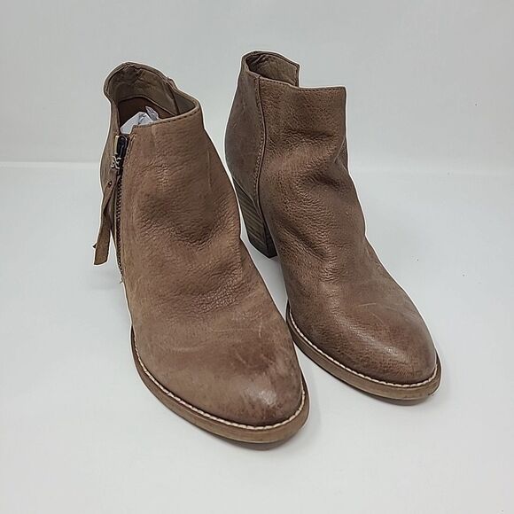 Sam Edelman Macon Bootie Size 7.5 Brown Suede Leather Side Zipper Ankle Boot - Picture 2 of 9